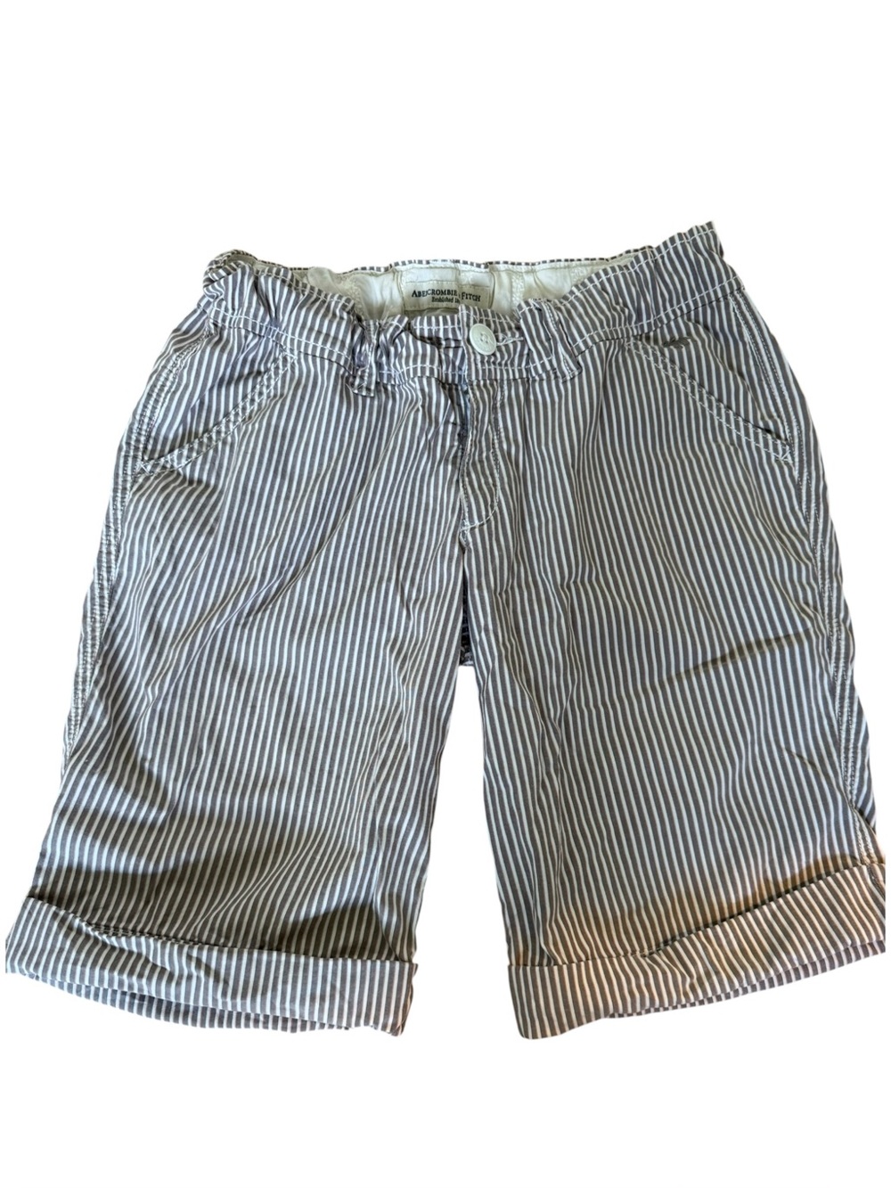 Abercrombie & Fitch Womens Size 8 Striped Seersucker Bermuda Shorts